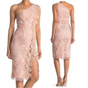 NWT Reiss Mena Lace One-shoulder Dress